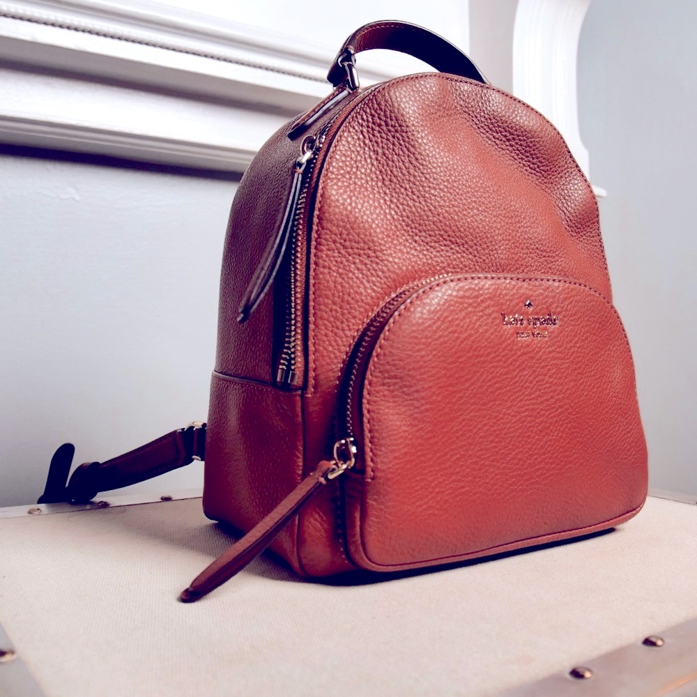 Kate Spade Brown Leather Backpack with Dome Silhouette (Like New)